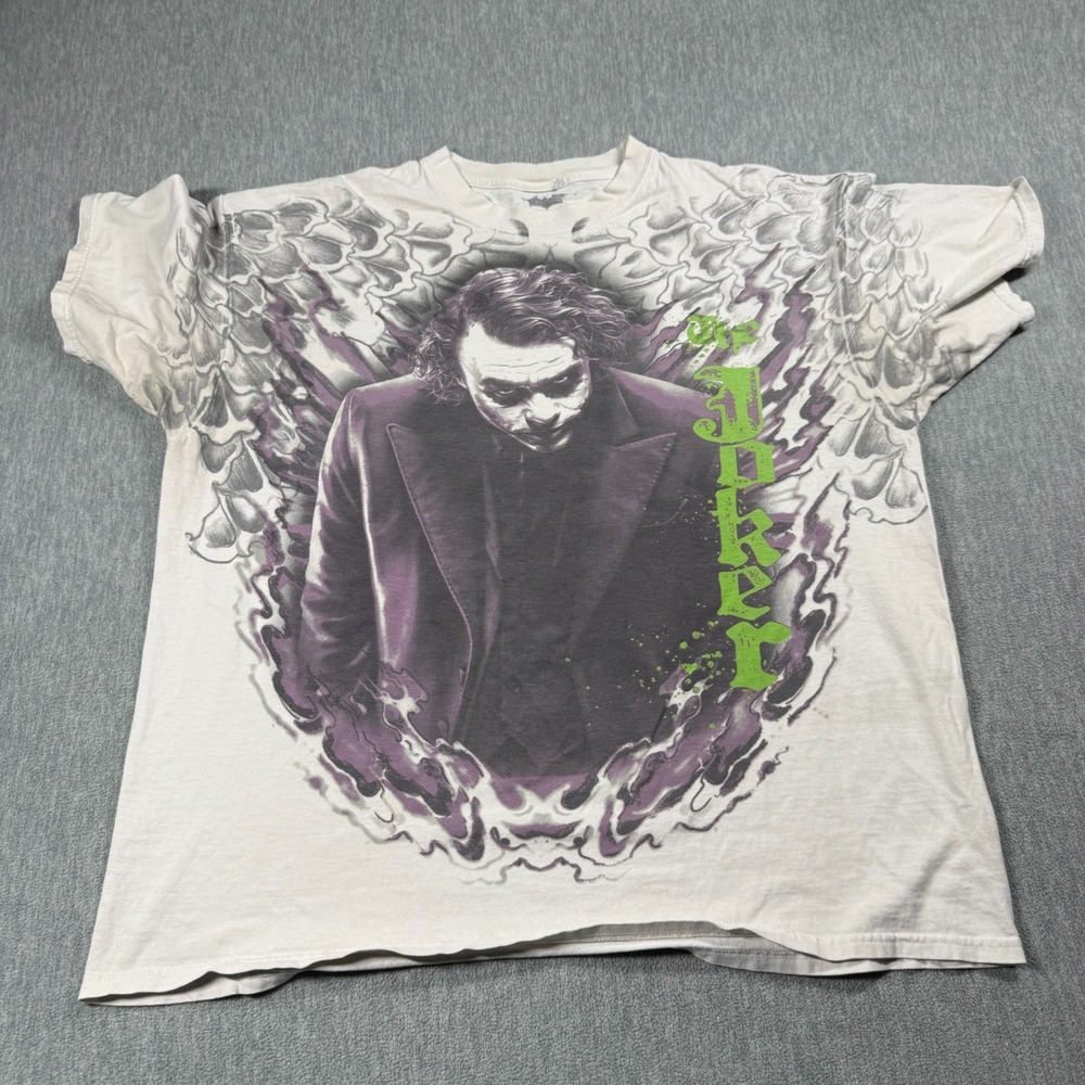 The Dark Knight Shirt Mens XXL White The Joker Heath Ledger Vintage Movie Tee